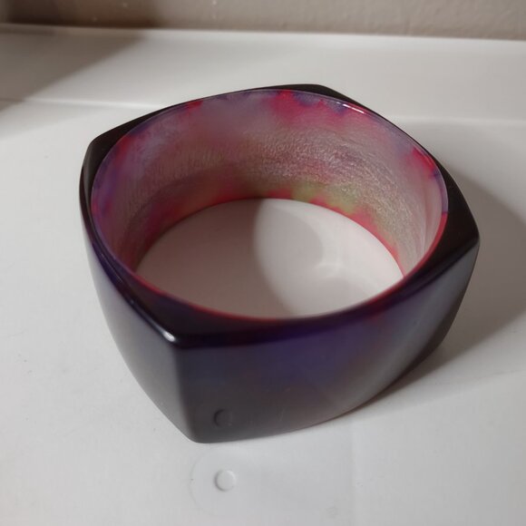 8.5 Inch Very Cool Vintage Purple And Pink Thick Bangle - Picture 7 of 10